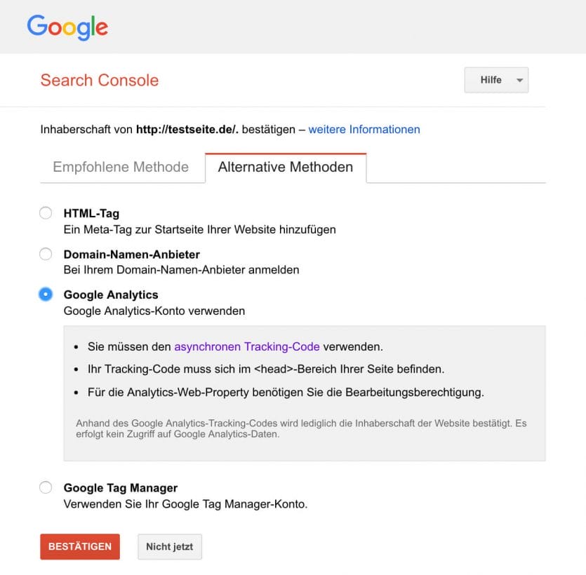 Google Search Console einrichten