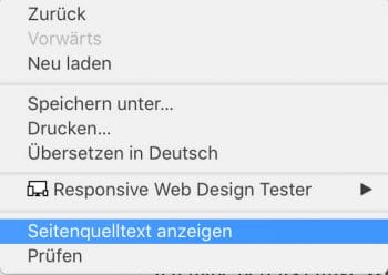 Quelltext einer Webseite anzeigen lassen.