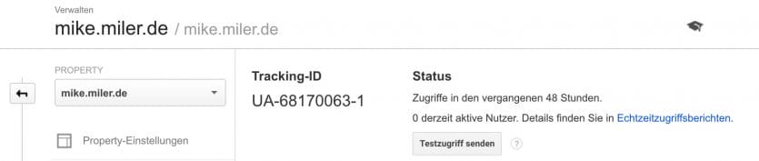 Tracking ID von Google Analytics