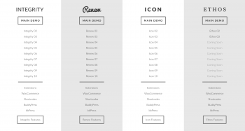 Demo-Seiten des Theme X